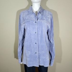 (EUC) OUTFIT JPR Lilac Soft Suede Leather Button Down Shirt